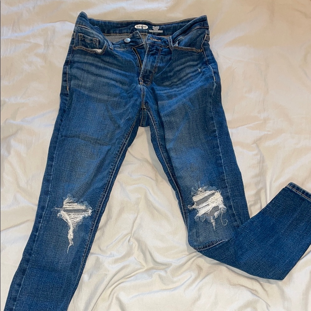 Women's Blue Distressed Jeans